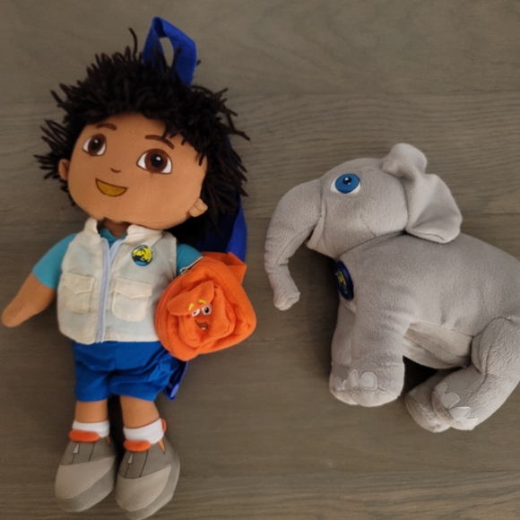 Dora the explorer Diego plush back pack toy and elephant. - Picture 6 of 6